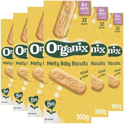 6x Organix Babykoekjes Smelt BIO 160 gr 6x Organix Babykoekjes Smelt BIO 160 gr