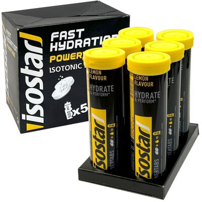 6x Isostar Fast Hydration Powertabs Lemon 10 tabletten 6x Isostar Fast Hydration Powertabs Lemon 10 tabletten