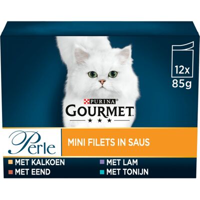4x Gourmet Perle Kattenvoer Nat Mini Filets in Saus Mix 12 x 85 gr 4x Gourmet Perle Kattenvoer Nat Mini Filets in Saus Mix 12 x 85 gr