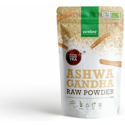 3x Purasana Super Spicy & Tea Bio Ashwagandha Poeder 100 gr 3x Purasana Super Spicy & Tea Bio Ashwagandha Poeder 100 gr