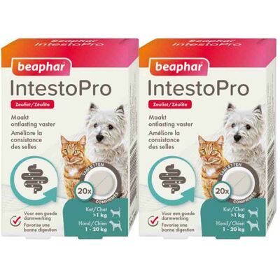 2x Beaphar IntestoPro Kat - Hond tot 20 kg 20 tabletten 2x Beaphar IntestoPro Kat - Hond tot 20 kg 20 tabletten