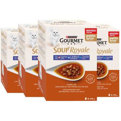 4x Gourmet Kattenvoer Nat Soup Royale Zalm 6x45 gr 4x Gourmet Kattenvoer Nat Soup Royale Zalm 6x45 gr