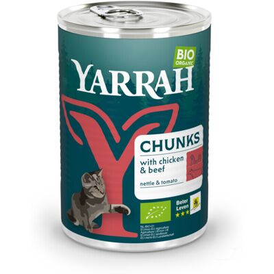 12x Yarrah Bio Kattenvoer Chunks Kip & Rund 405 gr 12x Yarrah Bio Kattenvoer Chunks Kip & Rund 405 gr