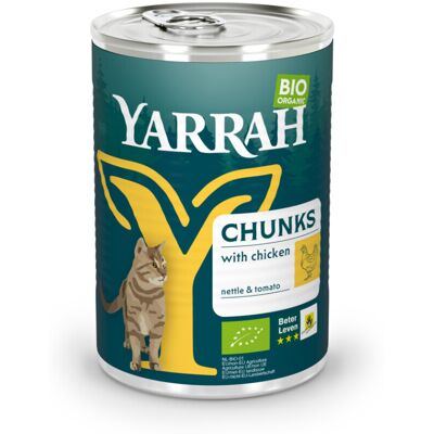 12x Yarrah Bio Kattenvoer Chunks Kip 405 gr 12x Yarrah Bio Kattenvoer Chunks Kip 405 gr