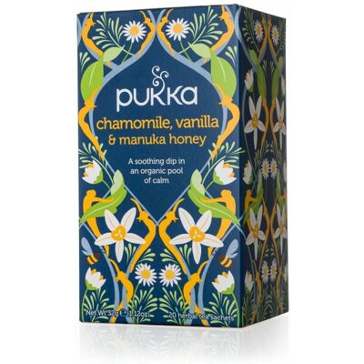 3x Pukka Biologische Thee Chamomile Vanilla Manuka Honey 20 stuks 3x Pukka Biologische Thee Chamomile Vanilla Manuka Honey 20 stuks