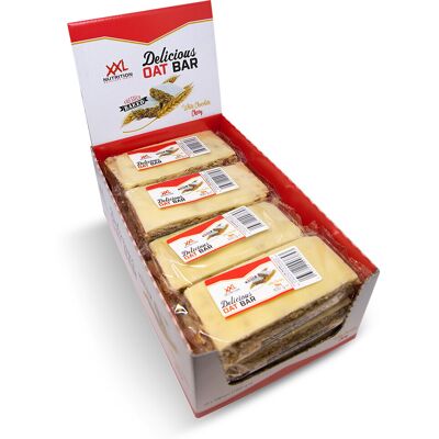 12x XXL Nutrition Delicious Oat Bar Witte Chocolade Kers 100 gr 12x XXL Nutrition Delicious Oat Bar Witte Chocolade Kers 100 gr