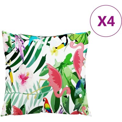 vidaXL Coussins décoratifs lot de 4 Multicolore 60x60 cm Tissu vidaXL Coussins décoratifs lot de 4 Multicolore 60x60 cm Tissu