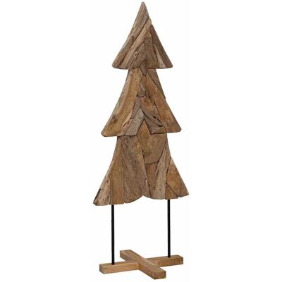 vidaXL Sapin de Noël avec support Marron 151 cm Bois de teck solide vidaXL Sapin de Noël avec support Marron 151 cm Bois de teck solide