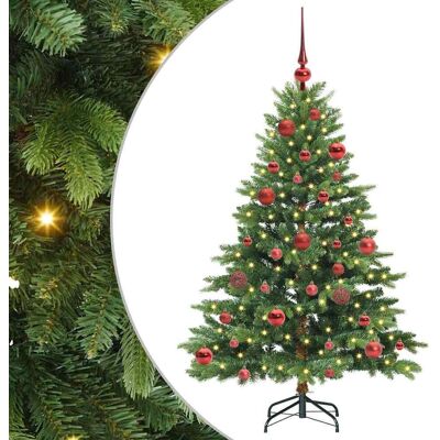 vidaXL Sapin de Noël artificiel avec 150 LED Vert 150 cm PE et PVC vidaXL Sapin de Noël artificiel avec 150 LED Vert 150 cm PE et PVC