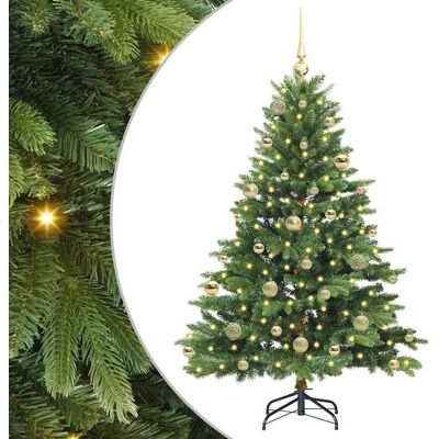 vidaXL Sapin de Noël artificiel avec 150 LED Vert 150 cm PE et PVC vidaXL Sapin de Noël artificiel avec 150 LED Vert 150 cm PE et PVC