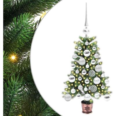 vidaXL Sapin de Noël avec éclairage LED Vert 65 cm PE vidaXL Sapin de Noël avec éclairage LED Vert 65 cm PE