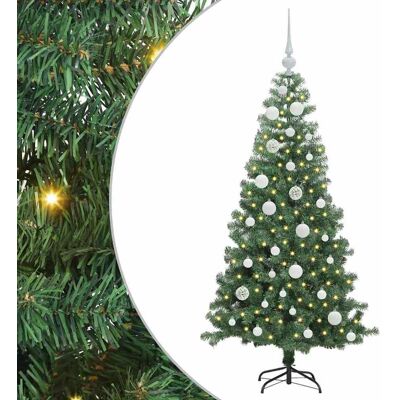 vidaXL Sapin de Noël avec éclairage LED Vert 120 cm PVC et Acier vidaXL Sapin de Noël avec éclairage LED Vert 120 cm PVC et Acier