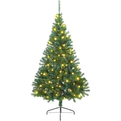 vidaXL Sapin de Noël artificiel pré-éclairé Vert 210 cm PVC vidaXL Sapin de Noël artificiel pré-éclairé Vert 210 cm PVC