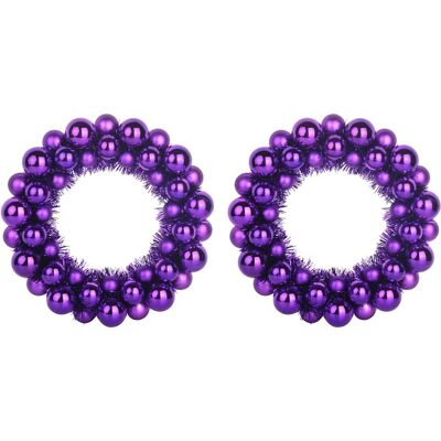 vidaXL Couronnes de Boules de Noël 2 pc Lilas 33 x 33 x 7 cm vidaXL Couronnes de Boules de Noël 2 pc Lilas 33 x 33 x 7 cm