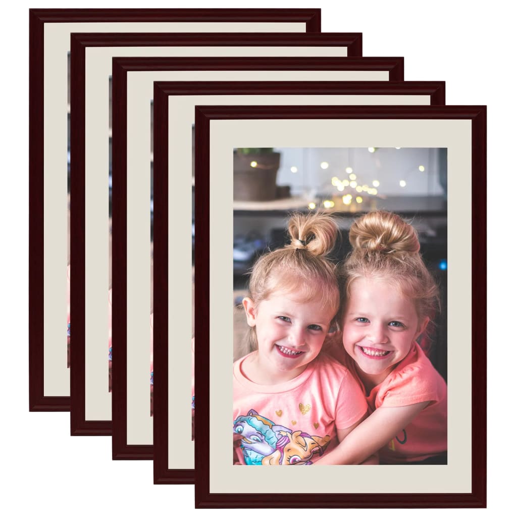 vidaXL Collage de cadres photo 5 pcs pour mur Rouge foncé 42x59,4 cm