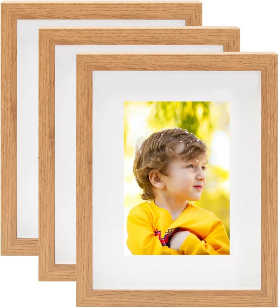 vidaXL Cadres photo 3D 3 pcs Chêne 20x25 cm pour photos 13x18 cm