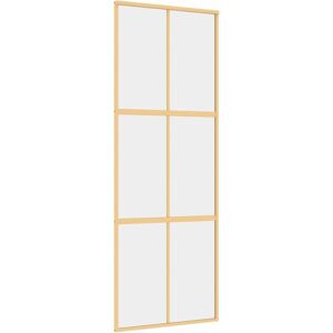 vidaXL Porte coulissante doré 76x205 cm verre ESG clair et aluminium vidaXL Porte coulissante doré 76x205 cm verre ESG clair et aluminium