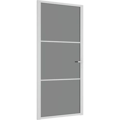 vidaXL Porte intérieure transparente blanche et foncée 93x201,5 cm ESG Verre et Aluminium vidaXL Porte intérieure transparente blanche et foncée 93x201,5 cm ESG Verre et Aluminium