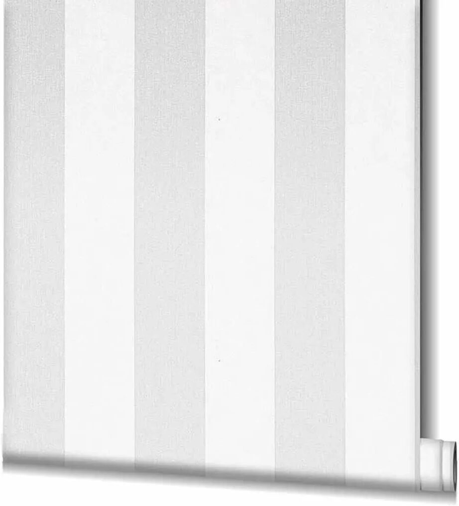 Topchic Papier peint Stripes Gris clair et blanc