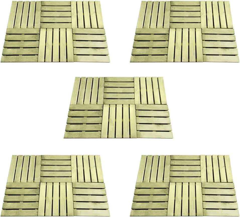 vidaXL Dalles de terrasse 30 pcs 50x50 cm Bois Vert