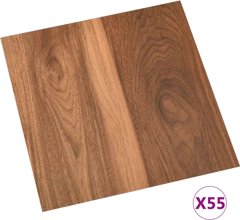 vidaXL Planches de plancher autoadhésives 55 pcs PVC 5,11 m² Marron