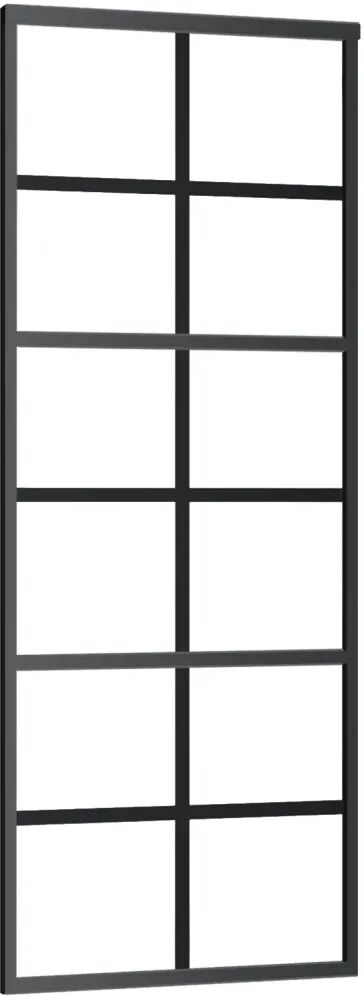 vidaXL Porte coulissante Verre ESG et aluminium 76x205 cm Noir