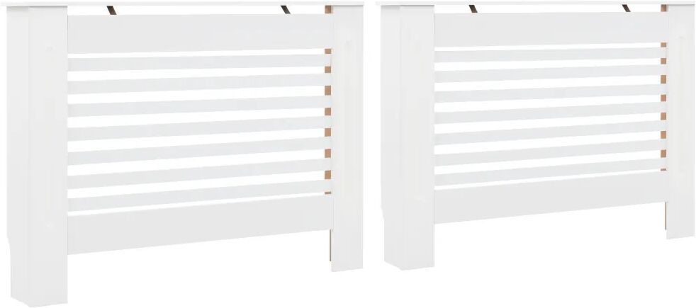 vidaXL Cache-radiateurs 2 pcs Blanc 112x19x81,5 cm MDF