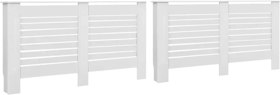 vidaXL Cache-radiateurs 2 pcs Blanc 152x19x81,5 cm MDF