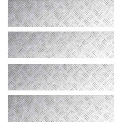 vidaXL Plaques d'aluminium - 4 pcs - 80x20 cm - Argent - Antidérapantes vidaXL Plaques d'aluminium - 4 pcs - 80x20 cm - Argent - Antidérapantes