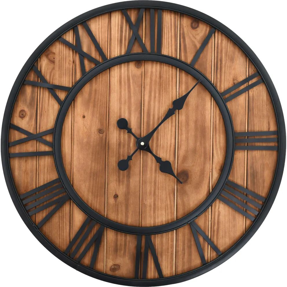 vidaXL Horloge murale vintage à quartz Bois et métal 60 cm XXL