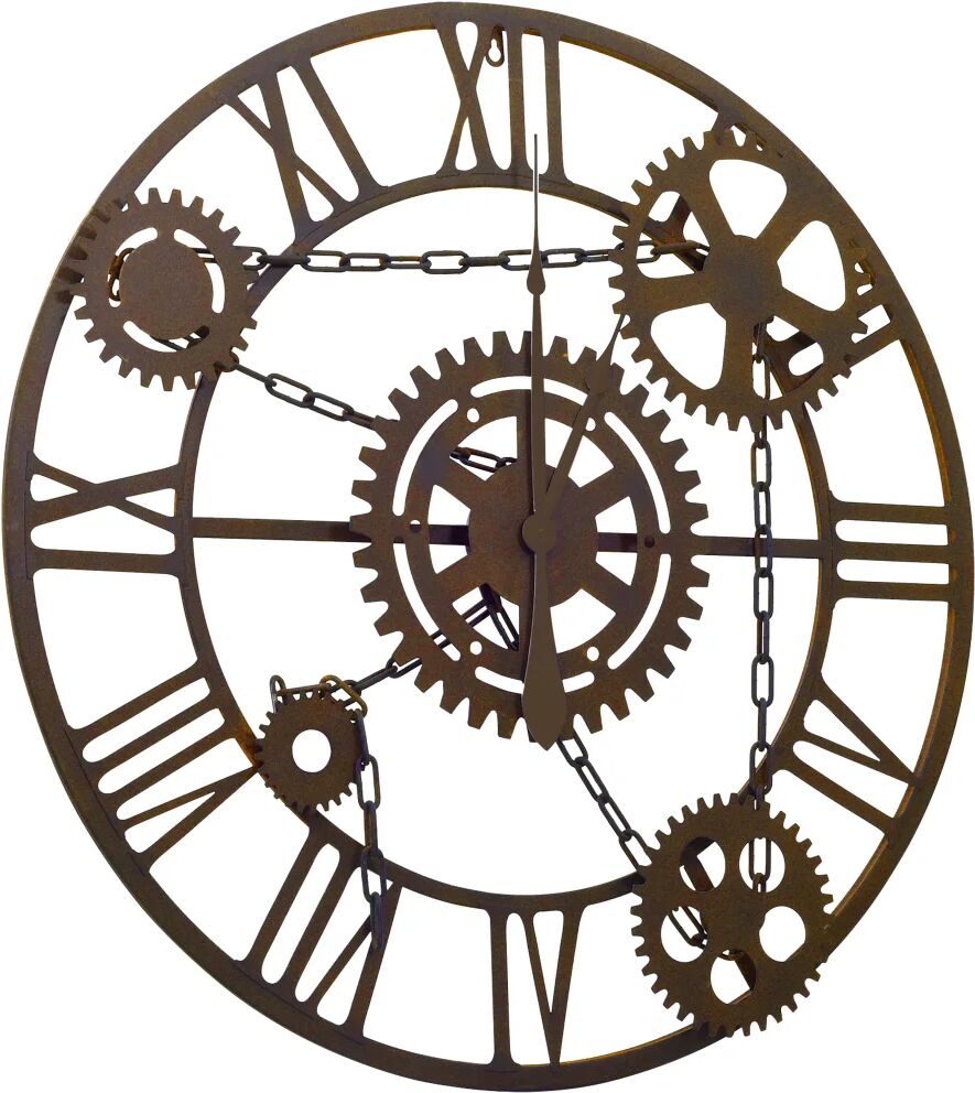 vidaXL Horloge murale Marron 80 cm Métal