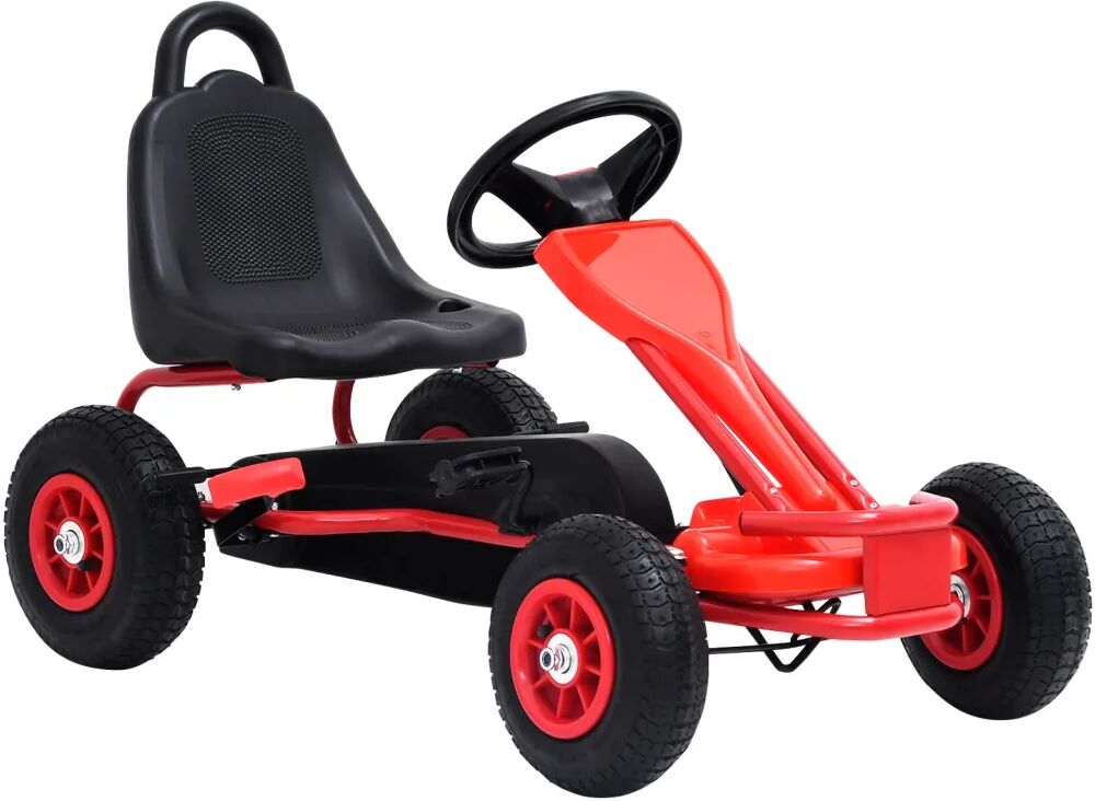 vidaXL Kart à pédales avec pneus Rouge