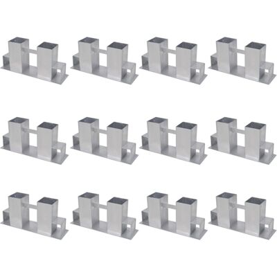 vidaXL Aide d'empilage du bois de chauffage 12 pcs Acier Argenté vidaXL Aide d'empilage du bois de chauffage 12 pcs Acier Argenté