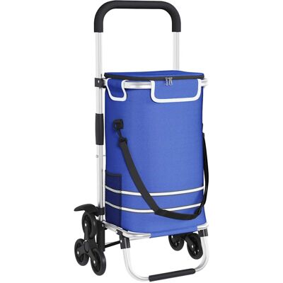 vidaXL Trolley de shopping 1 Bleu 47 x 39 x 100,5 cm Tissu Oxford vidaXL Trolley de shopping 1 Bleu 47 x 39 x 100,5 cm Tissu Oxford