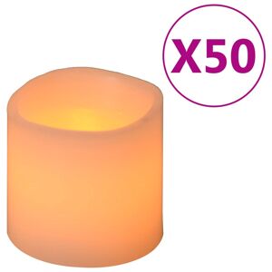 vidaXL Bougies électriques à LED 50 pcs Blanc chaud