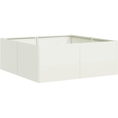 vidaXL Pot de fleurs blanc en acier 80x80x30 cm - Jardin Bac vidaXL Pot de fleurs blanc en acier 80x80x30 cm - Jardin Bac