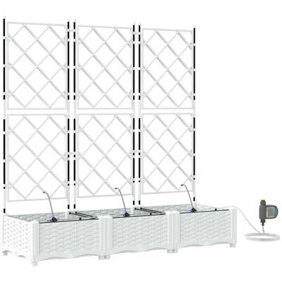 Vidaxl - Pot de jardin avec système d'irrigation 3 pièces Blanc - Pot de jardin Vidaxl - Pot de jardin avec système d'irrigation 3 pièces Blanc - Pot de jardin