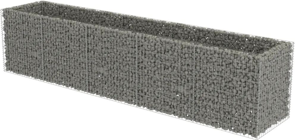 vidaXL Lit surélevé à gabion Acier galvanisé 450x90x100 cm