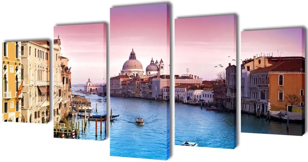 vidaXL Set de toiles murales imprimées Venise 100 x 50 cm