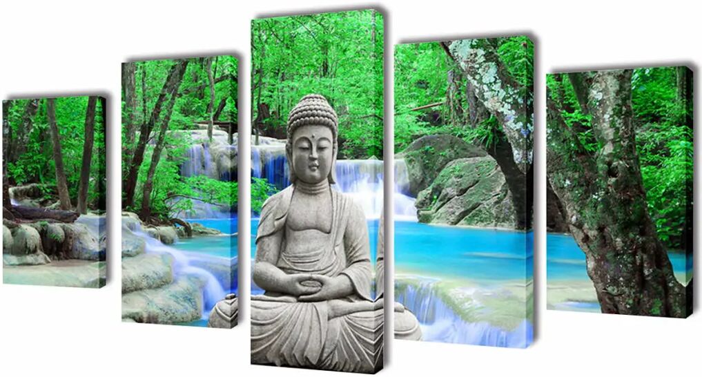 vidaXL Set de toiles murales imprimées Bouddha 100 x 50 cm