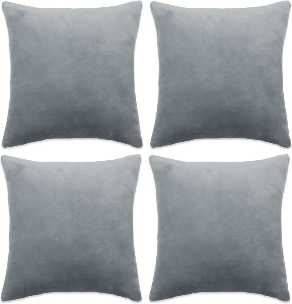 vidaXL Housses de coussin 4 pcs Tissu 50x50 cm Gris