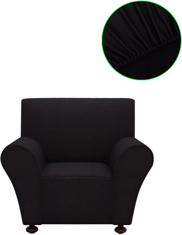 vidaXL Housse extensible de canapé Noir Jersey de polyester