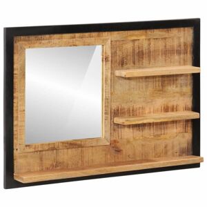 vidaXL Miroir avec étagères 80x8x55 cm verre et bois massif manguier