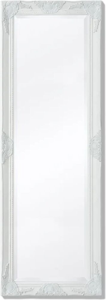 vidaXL Miroir mural Style baroque 140 x 50 cm Blanc