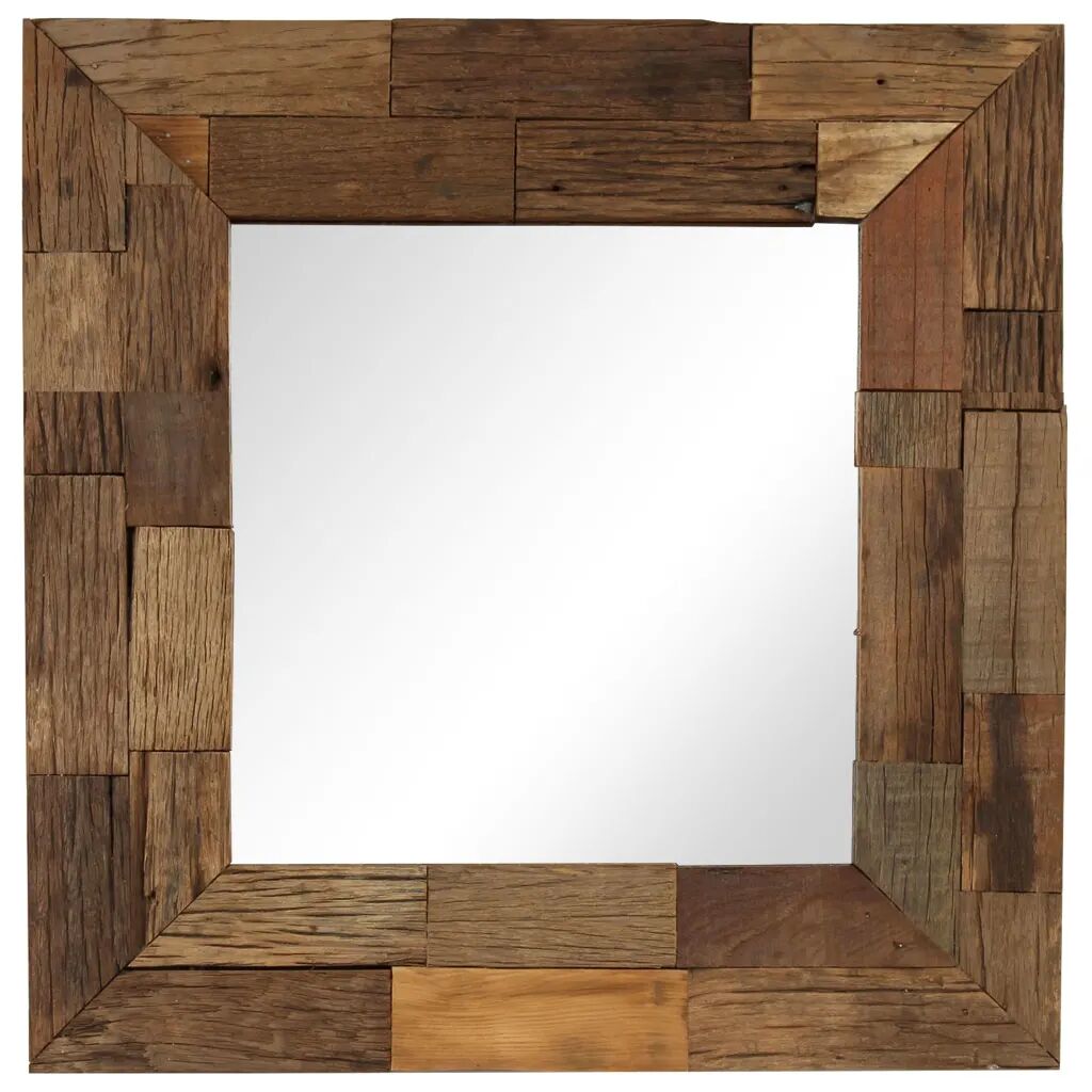 vidaXL Miroir Bois de récupération massif 50 x 50 cm