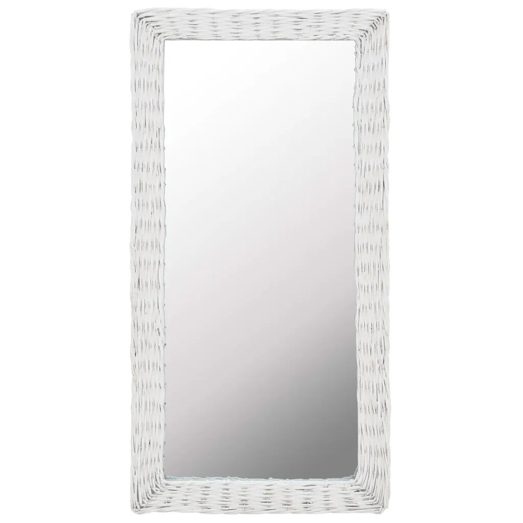 vidaXL Miroir Osier Blanc 50 x 100 cm