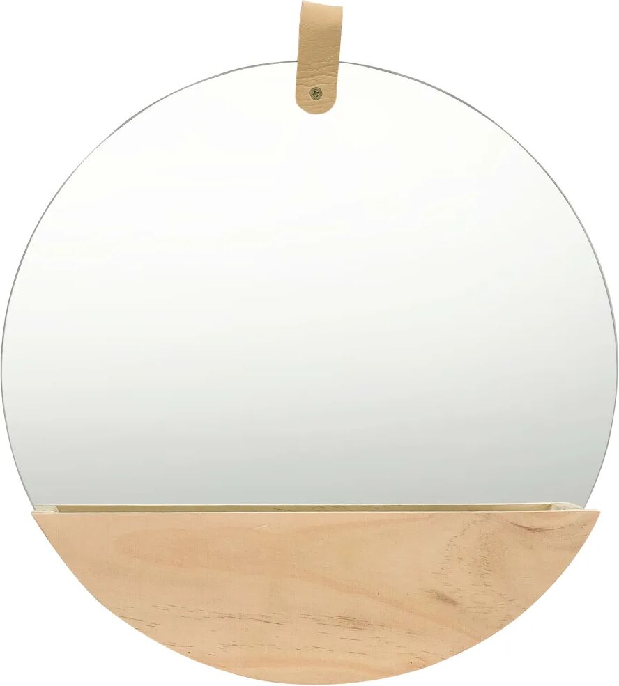 vidaXL Miroir mural Bois de pin massif 35 cm