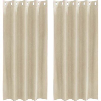 vidaXL Rideaux en Polyester Crème 140 x 175 cm - Rideaux vidaXL Rideaux en Polyester Crème 140 x 175 cm - Rideaux