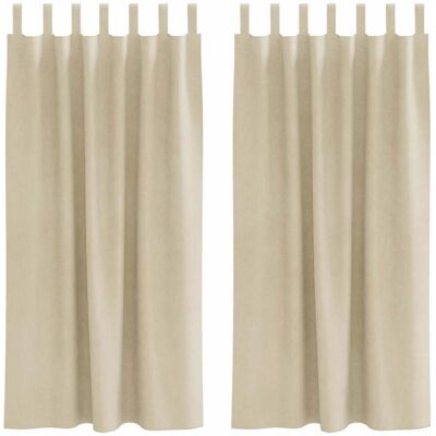 vidaXL Rideaux Crème Polyester 140 x 175 cm Légère Crème - Rideaux vidaXL Rideaux Crème Polyester 140 x 175 cm Légère Crème - Rideaux