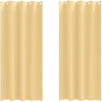 vidaXL Rideaux occultants avec anneaux 2 pc Beige 245 x 140 cm vidaXL Rideaux occultants avec anneaux 2 pc Beige 245 x 140 cm